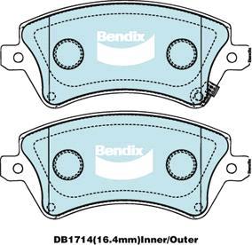 Bendix-AU DB1714 GCT - Гальмівні колодки, дискові гальма autocars.com.ua