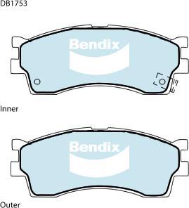 Bendix-AU DB1753 GCT - Гальмівні колодки, дискові гальма autocars.com.ua