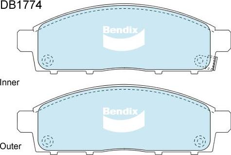 Bendix-AU DB1774 -4WD - Тормозные колодки, дисковые, комплект autodnr.net
