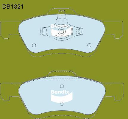 Bendix-AU DB1821 -4WD - Тормозные колодки, дисковые, комплект autodnr.net