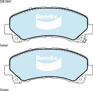 Bendix-AU DB1841 -4WD - Гальмівні колодки, дискові гальма autocars.com.ua