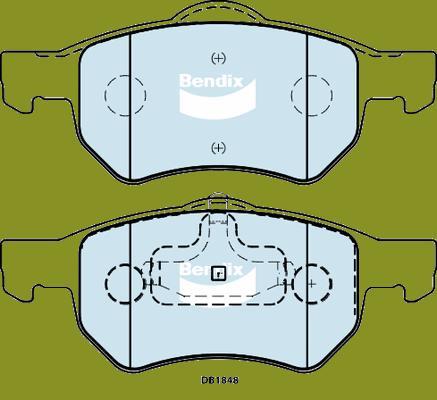 Bendix-AU DB1848 HD - Гальмівні колодки, дискові гальма autocars.com.ua