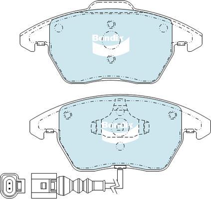 Bendix-AU DB1849 EURO+ - Тормозные колодки, дисковые, комплект autodnr.net