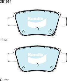 Bendix-AU DB1914 GCT - Гальмівні колодки, дискові гальма autocars.com.ua