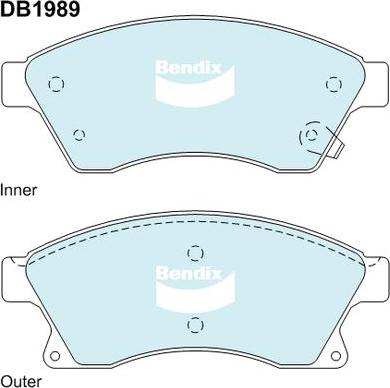 Bendix-AU DB1989 GCT - Гальмівні колодки, дискові гальма autocars.com.ua