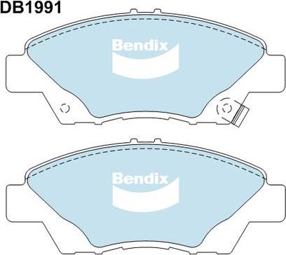 Bendix-AU DB1991 GCT - Гальмівні колодки, дискові гальма autocars.com.ua