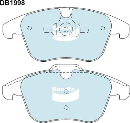 Bendix-AU DB1998 EURO+ - Гальмівні колодки, дискові гальма autocars.com.ua