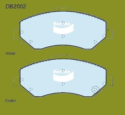 Bendix-AU DB2002 -4WD - Гальмівні колодки, дискові гальма autocars.com.ua