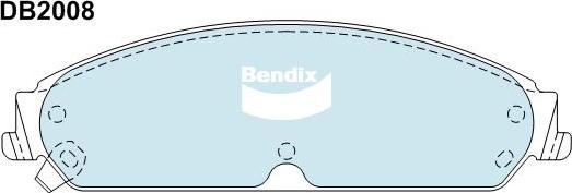 Bendix-AU DB2008 GCT - Тормозные колодки, дисковые, комплект autodnr.net