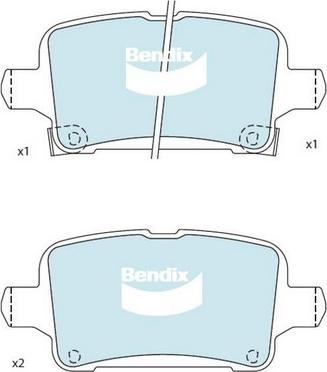 Bendix-AU DB2488 GCT - Гальмівні колодки, дискові гальма autocars.com.ua