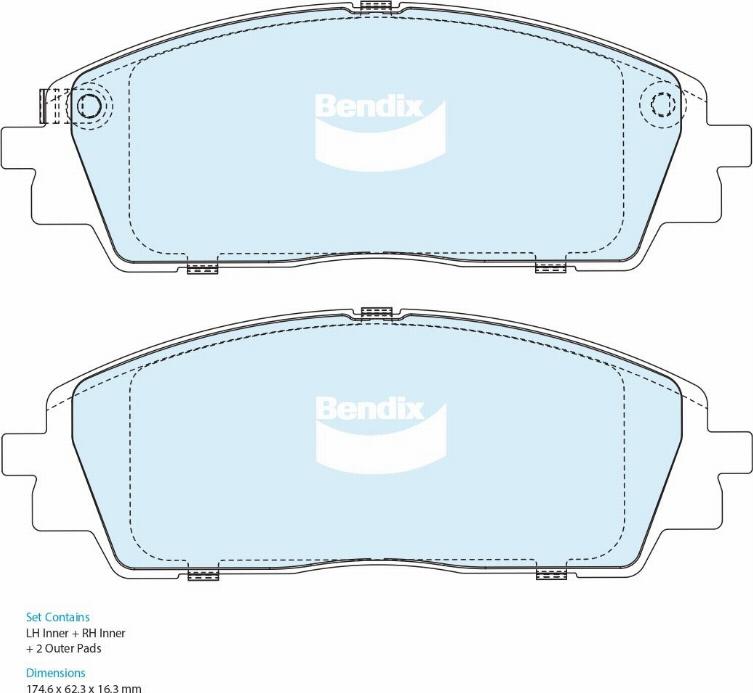 Bendix-AU DB2646 4WD - Гальмівні колодки, дискові гальма autocars.com.ua