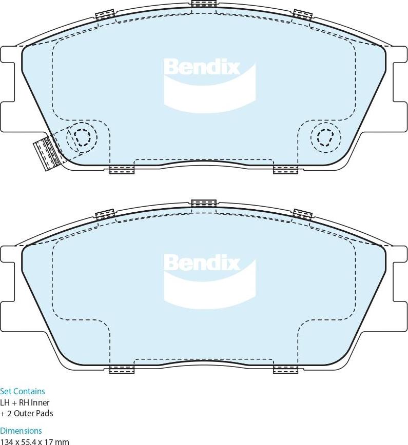 Bendix-AU DB2670 GCT - Гальмівні колодки, дискові гальма autocars.com.ua