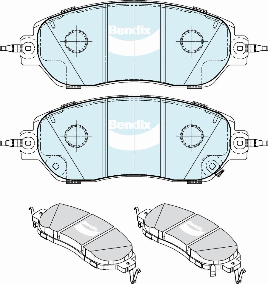 Bendix-AU DB2687 4WD - Гальмівні колодки, дискові гальма autocars.com.ua