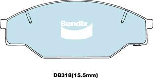 Bendix-AU DB318 -4WD - Гальмівні колодки, дискові гальма autocars.com.ua