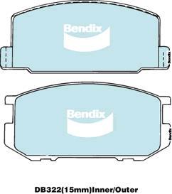 Bendix-AU DB322 GCT - Гальмівні колодки, дискові гальма autocars.com.ua
