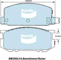 Bendix-AU DB392 GCT - Гальмівні колодки, дискові гальма autocars.com.ua