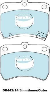 Bendix-AU DB442 GCT - Гальмівні колодки, дискові гальма autocars.com.ua