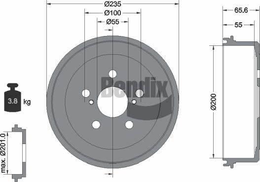 BENDIX Braking BDM1036 - Гальмівний барабан autocars.com.ua