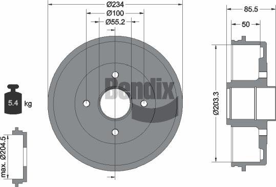 BENDIX Braking BDM1040 - Гальмівний барабан autocars.com.ua