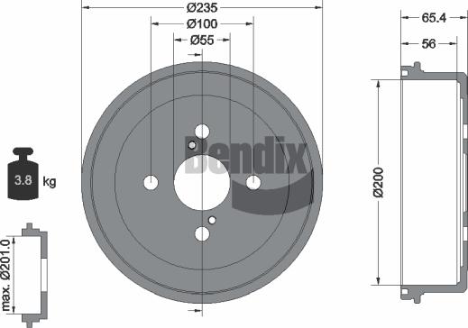 BENDIX Braking BDM1047 - Гальмівний барабан autocars.com.ua