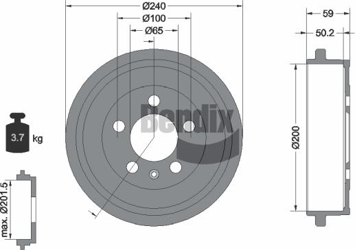 BENDIX Braking BDM1055 - Гальмівний барабан autocars.com.ua