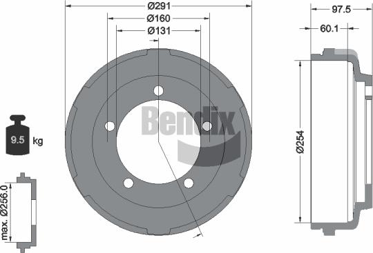 BENDIX Braking BDM1063 - Гальмівний барабан autocars.com.ua