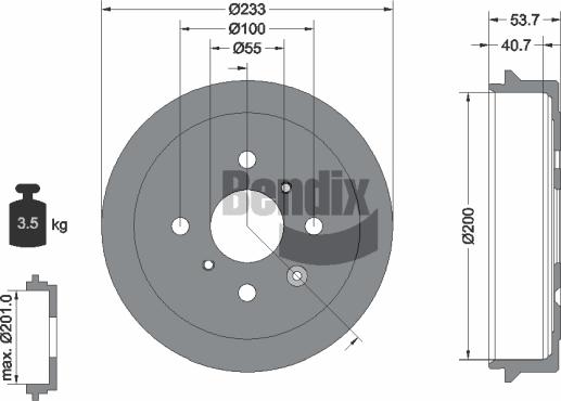 BENDIX Braking BDM1068 - Гальмівний барабан autocars.com.ua