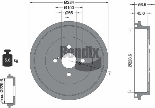 BENDIX Braking BDM1124 - Гальмівний барабан autocars.com.ua