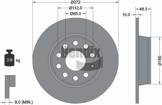 BENDIX Braking BDS1029 - Гальмівний диск autocars.com.ua