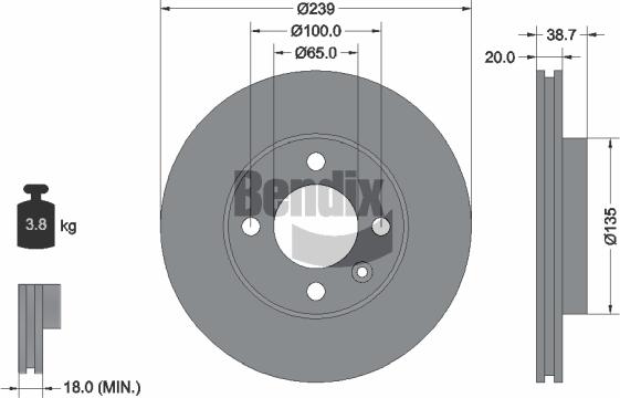 BENDIX Braking BDS1170 - Гальмівний диск autocars.com.ua