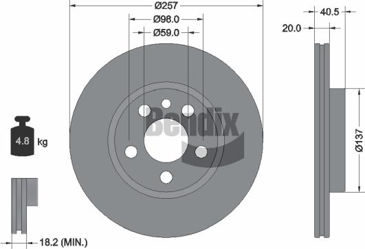 BENDIX Braking BDS1171 - Гальмівний диск autocars.com.ua