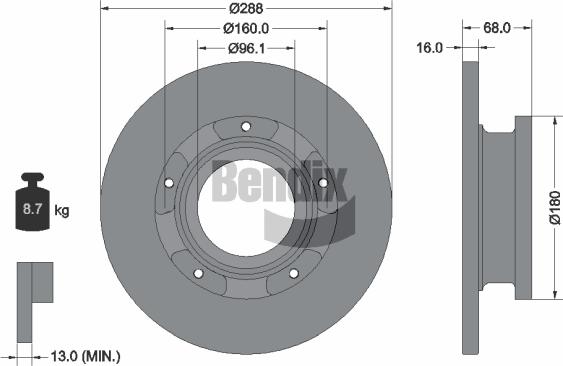 BENDIX Braking BDS1276 - Гальмівний диск autocars.com.ua