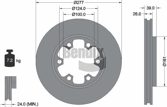BENDIX Braking BDS1369 - Гальмівний диск autocars.com.ua