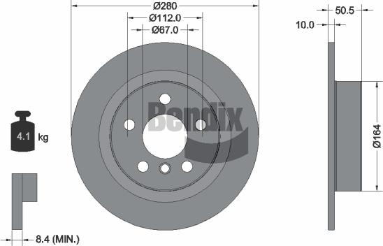 BENDIX Braking BDS1374 - Гальмівний диск autocars.com.ua