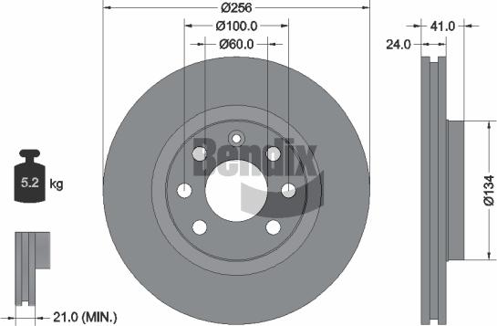 BENDIX Braking BDS1425 - Гальмівний диск autocars.com.ua