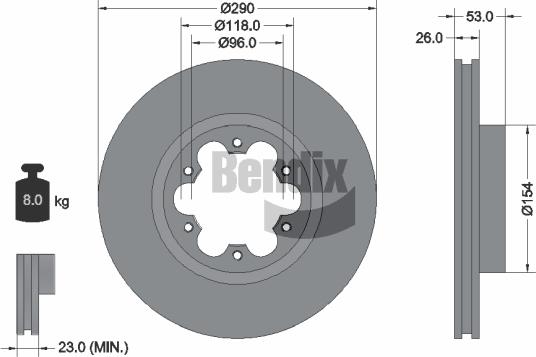 BENDIX Braking BDS1432 - Гальмівний диск autocars.com.ua