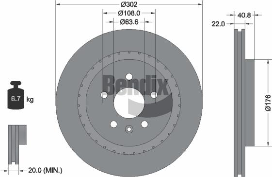 BENDIX Braking BDS1454HC - Гальмівний диск autocars.com.ua