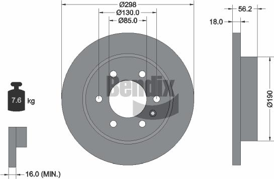 BENDIX Braking BDS1583 - Гальмівний диск autocars.com.ua
