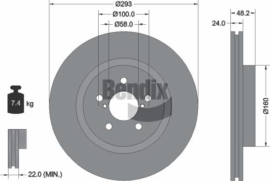 BENDIX Braking BDS1630 - Гальмівний диск autocars.com.ua