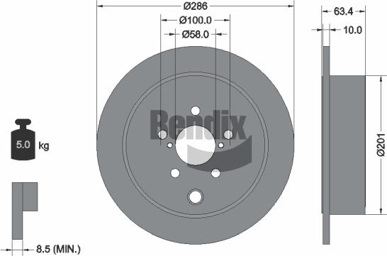 BENDIX Braking BDS1645 - Гальмівний диск autocars.com.ua