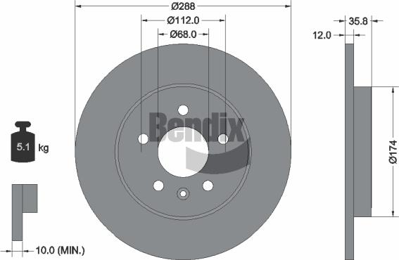 BENDIX Braking BDS1685 - Гальмівний диск autocars.com.ua