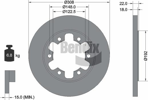 BENDIX Braking BDS1758 - Гальмівний диск autocars.com.ua