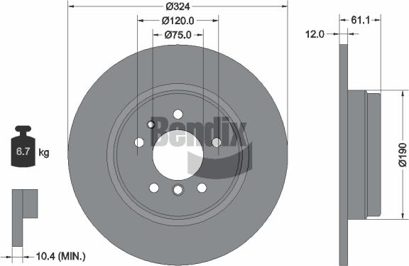BENDIX Braking BDS1840 - Гальмівний диск autocars.com.ua