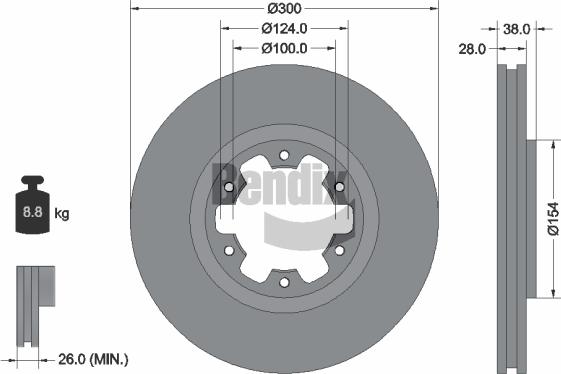 BENDIX Braking BDS2060 - Гальмівний диск autocars.com.ua