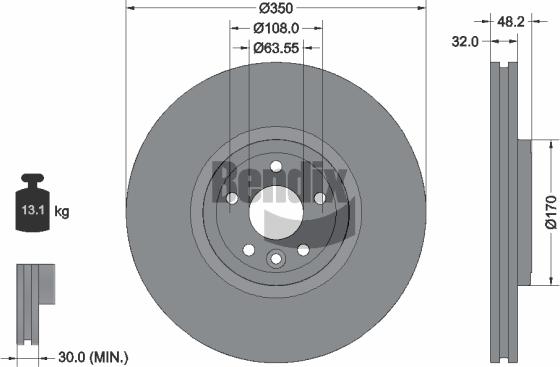 BENDIX Braking BDS2075HC - Гальмівний диск autocars.com.ua