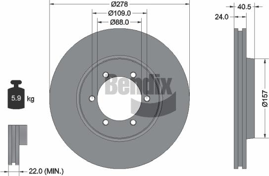 BENDIX Braking BDS2105 - Гальмівний диск autocars.com.ua