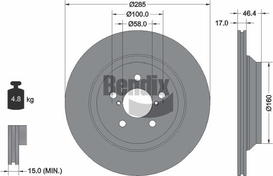 BENDIX Braking BDS2126 - Гальмівний диск autocars.com.ua