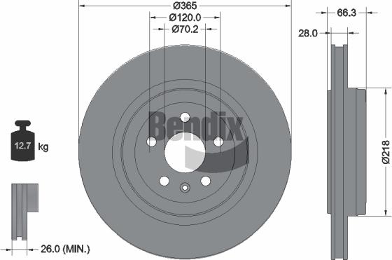 BENDIX Braking BDS2188 - Гальмівний диск autocars.com.ua