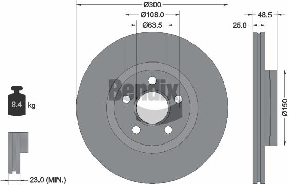 BENDIX Braking BDS2256 - Гальмівний диск autocars.com.ua