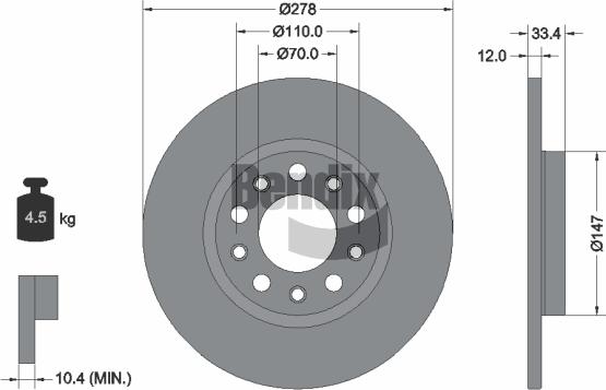 BENDIX Braking BDS2261 - Гальмівний диск autocars.com.ua